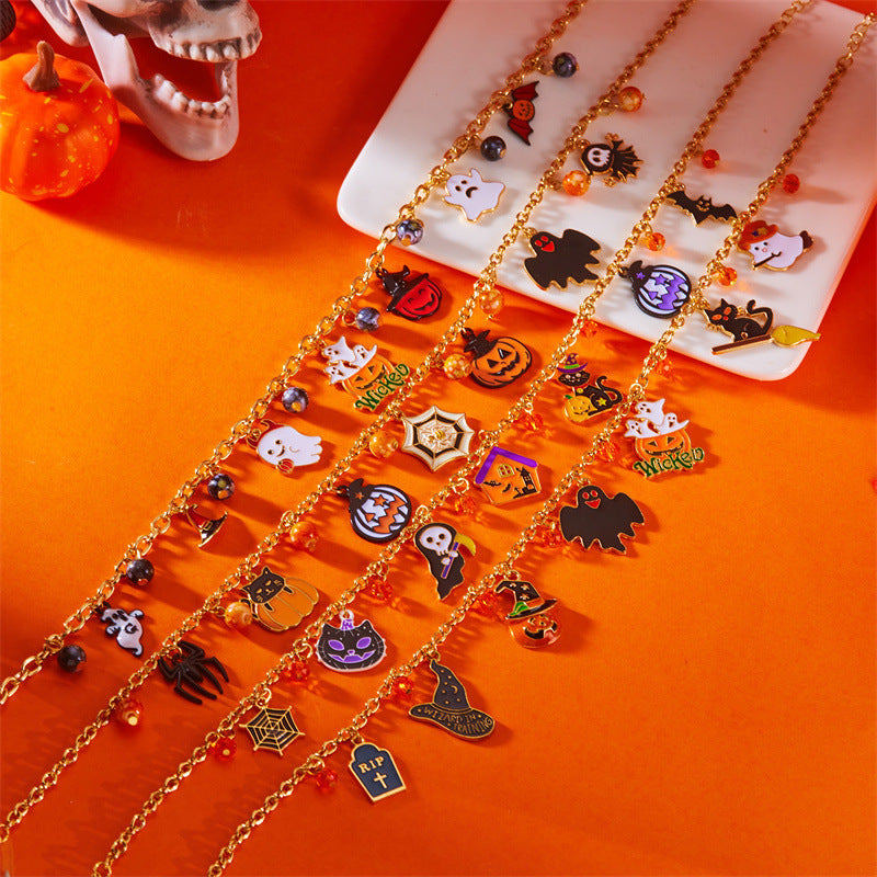 Wholesale  Cat Pumpkin Funny Cartoon Pendant Necklace